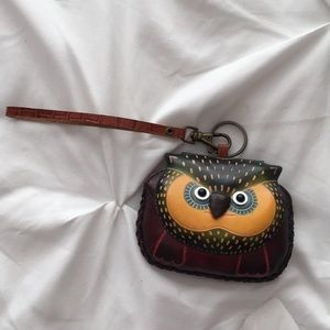 Vintage Owl Wristlet